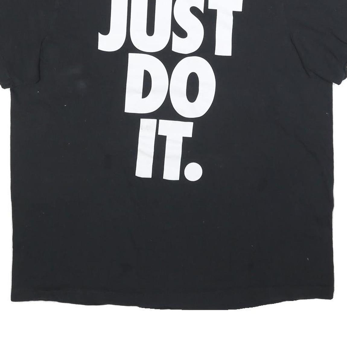 NIKE Mens Black Just Do It T-Shirt XL Short Sleeve Crew Neck Graphic Print