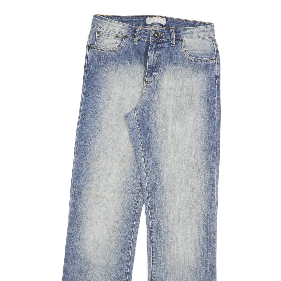 TEDDYS Womens Blue Regular Jeans Denim Medium W28 L32 Classic Zip Cotton