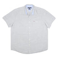 TOMMY HILFIGER Mens Grey Plain Short Sleeve Shirt L Casual Lightweight Cotton