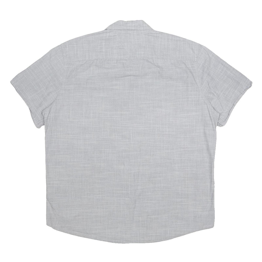 TOMMY HILFIGER Mens Grey Plain Short Sleeve Shirt L Casual Lightweight Cotton