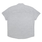 TOMMY HILFIGER Mens Grey Plain Short Sleeve Shirt L Casual Lightweight Cotton