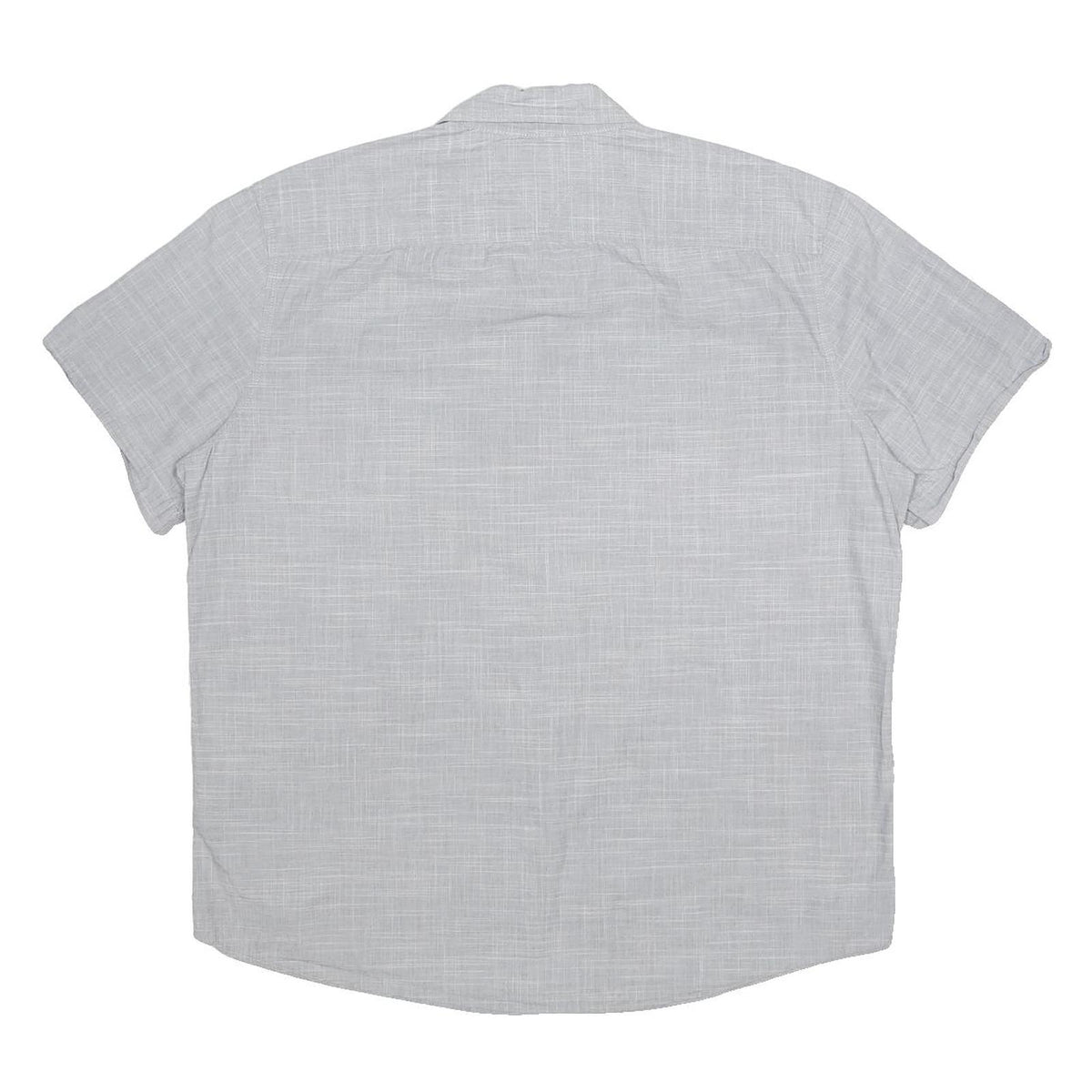 TOMMY HILFIGER Mens Grey Plain Short Sleeve Shirt L Casual Lightweight Cotton