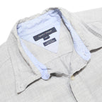 TOMMY HILFIGER Mens Grey Plain Short Sleeve Shirt L Casual Lightweight Cotton