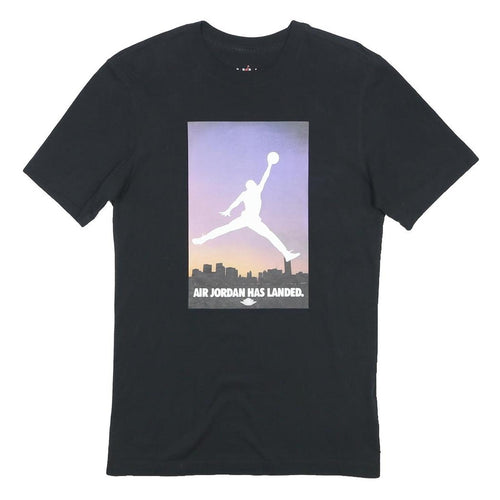 AIR JORDAN Mens Black Graphic T-Shirt XL Short Sleeve Crew Neck Basketball Logo