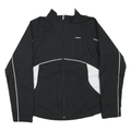 REEBOK Womens Black & White Sports Zip Jacket L Polyester Plain Activewear