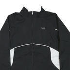 REEBOK Womens Black & White Sports Zip Jacket L Polyester Plain Activewear