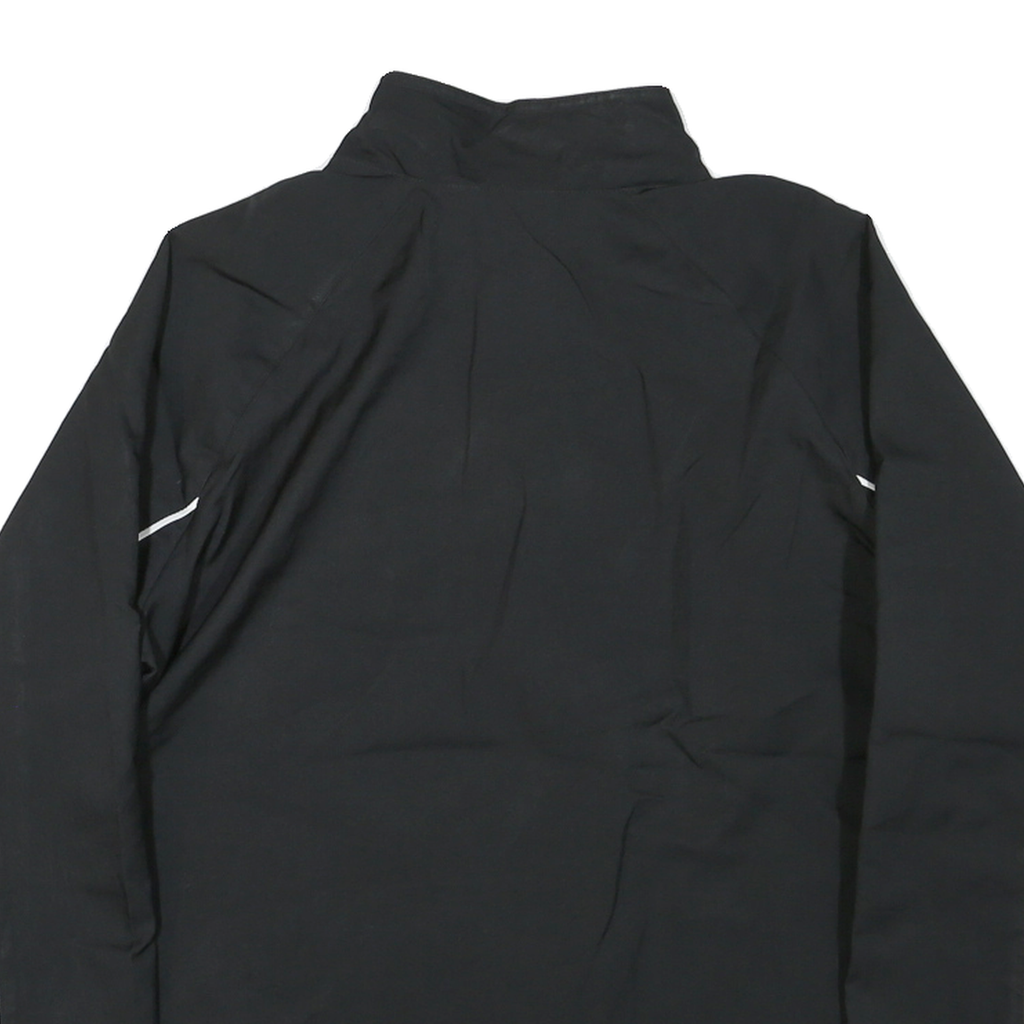 REEBOK Womens Black & White Sports Zip Jacket L Polyester Plain Activewear