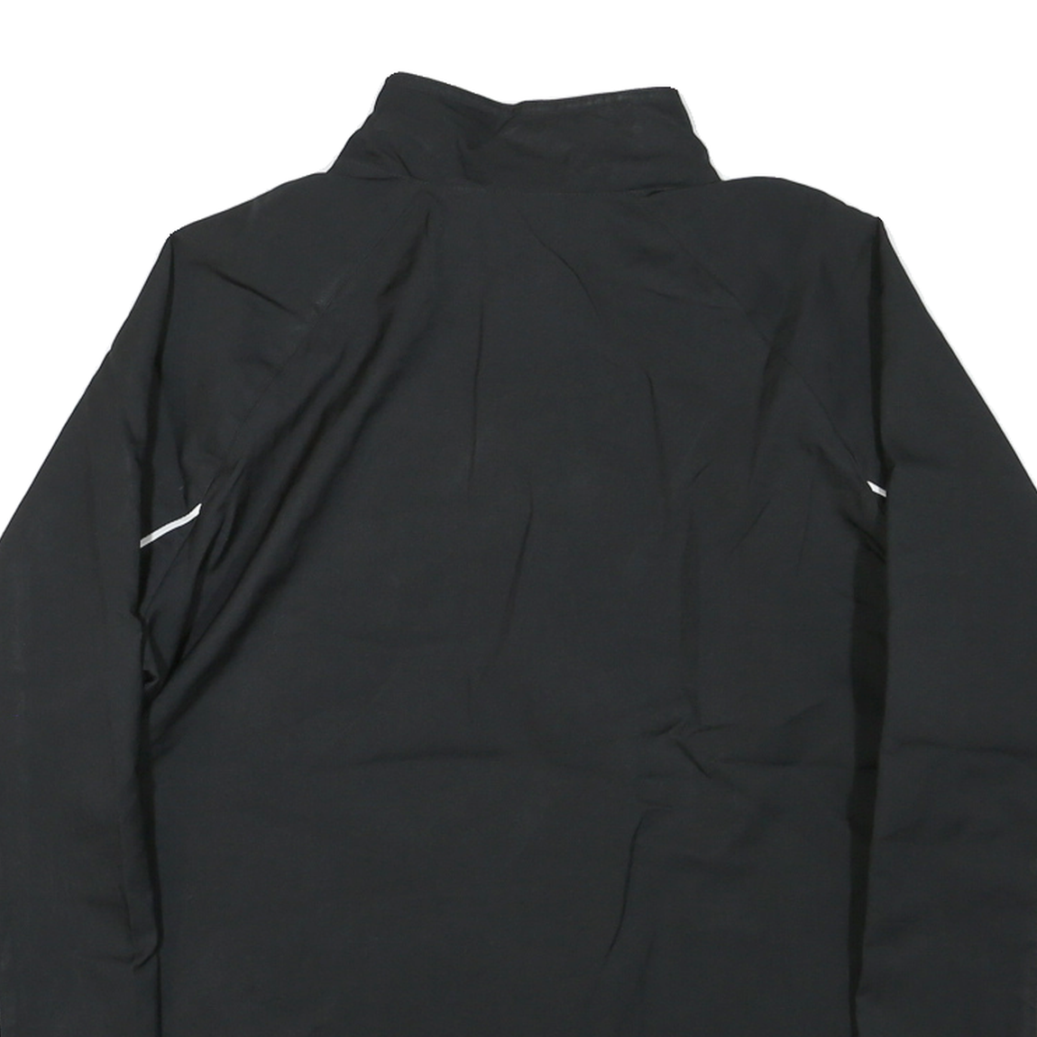 REEBOK Womens Black & White Sports Zip Jacket L Polyester Plain Activewear