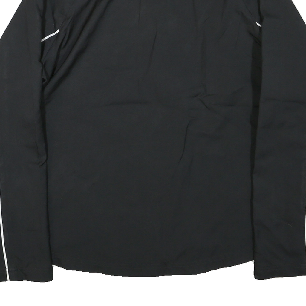 REEBOK Womens Black & White Sports Zip Jacket L Polyester Plain Activewear