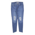 LEVI'S 710 Womens Jeans Blue Slim Skinny Denim Medium W27 L24 Distressed Raw Hem