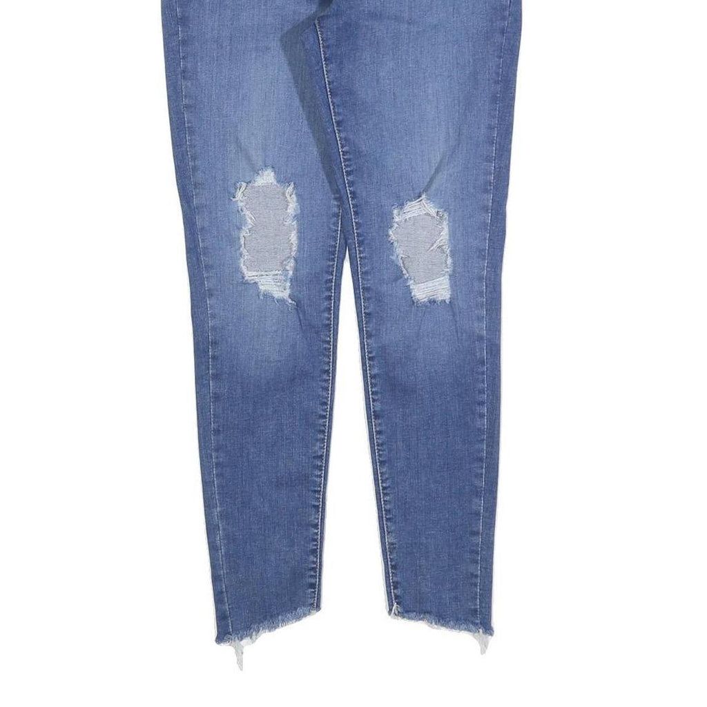 LEVI'S 710 Womens Jeans Blue Slim Skinny Denim Medium W27 L24 Distressed Raw Hem