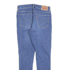 LEVI'S 710 Womens Jeans Blue Slim Skinny Denim Medium W27 L24 Distressed Raw Hem