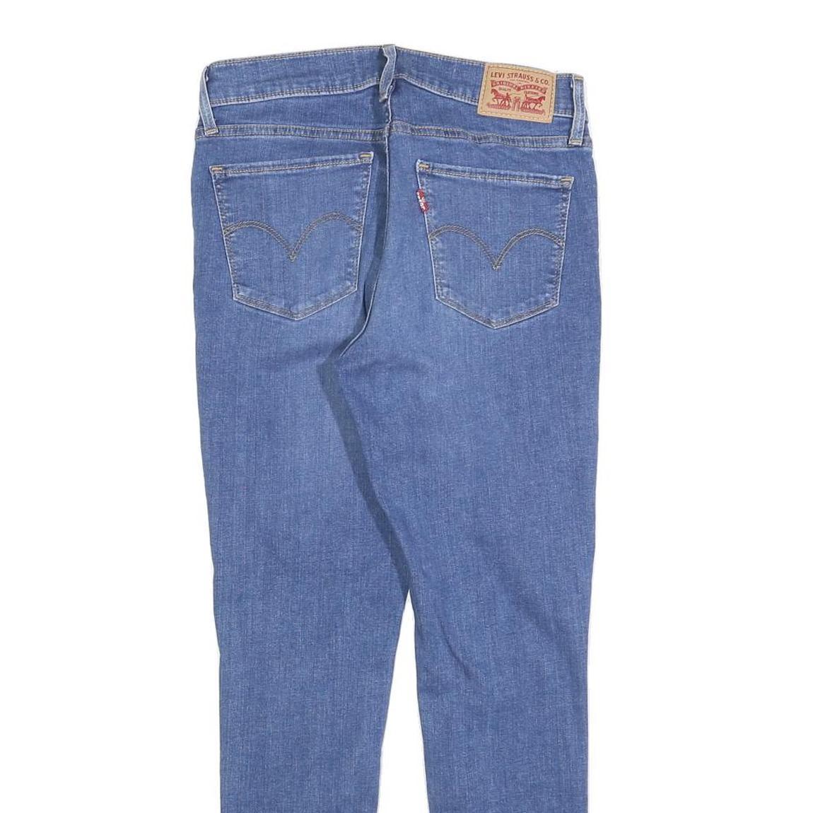 LEVI'S 710 Womens Jeans Blue Slim Skinny Denim Medium W27 L24 Distressed Raw Hem