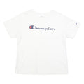 CHAMPION Mens White Cotton Blend T-Shirt M Short Sleeve Crew Neck Logo Print
