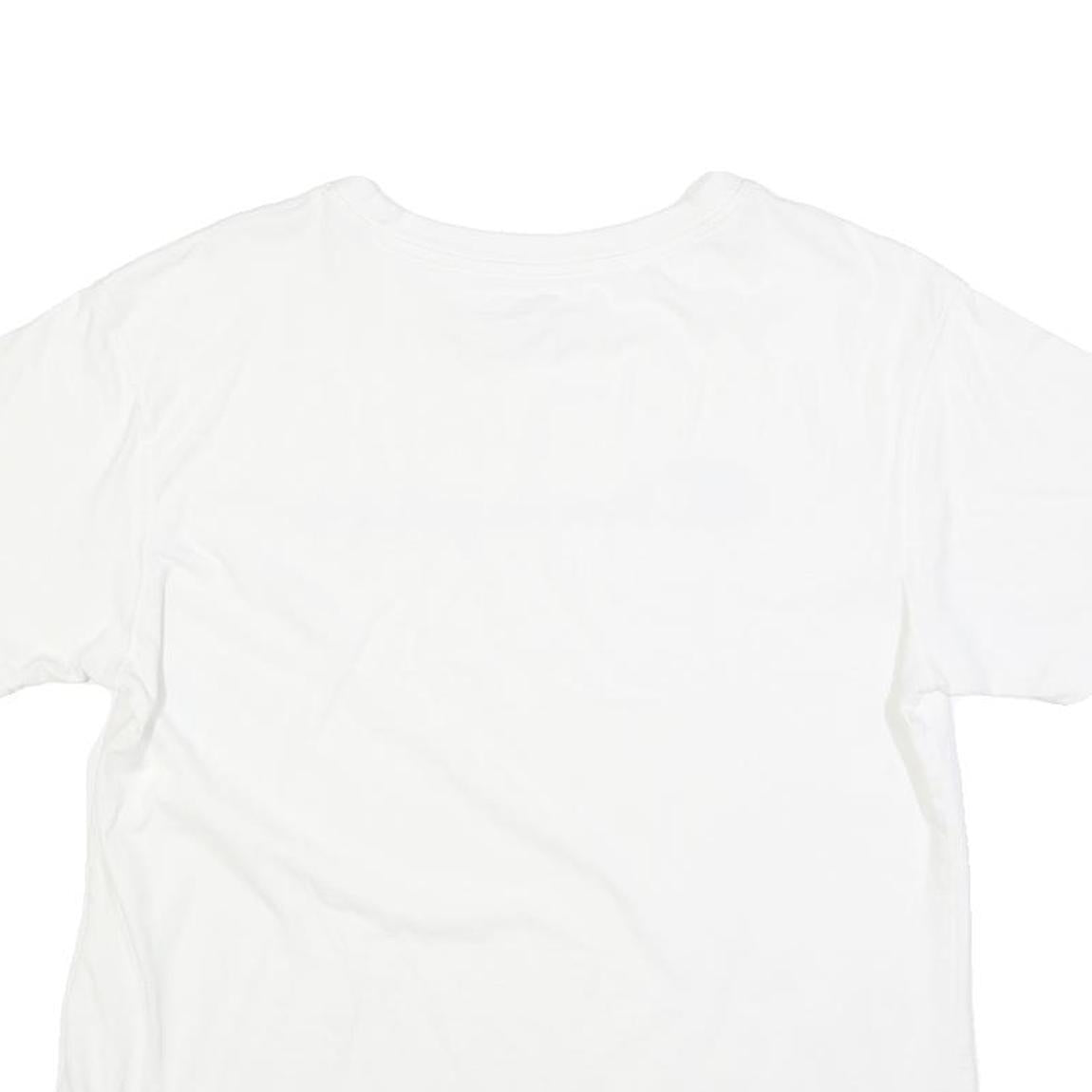 CHAMPION Mens White Cotton Blend T-Shirt M Short Sleeve Crew Neck Logo Print