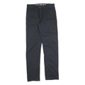 DICKIES Mens Slim Black Cotton Blend Trousers W30 L32 Zip Closure Classic Style