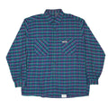 CARLO NAWRS Mens Shirt Blue Check Long Sleeve XL