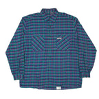 CARLO NAWRS Mens Shirt Blue Check Long Sleeve XL