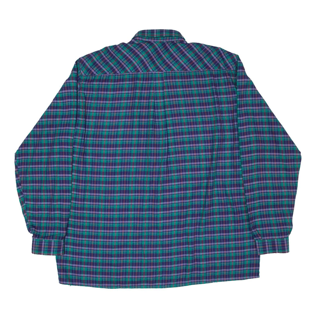 CARLO NAWRS Mens Shirt Blue Check Long Sleeve XL