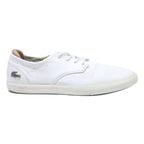 LACOSTE White Mens Low Top Trainers Leather UK 7 Casual Lacoste Logo