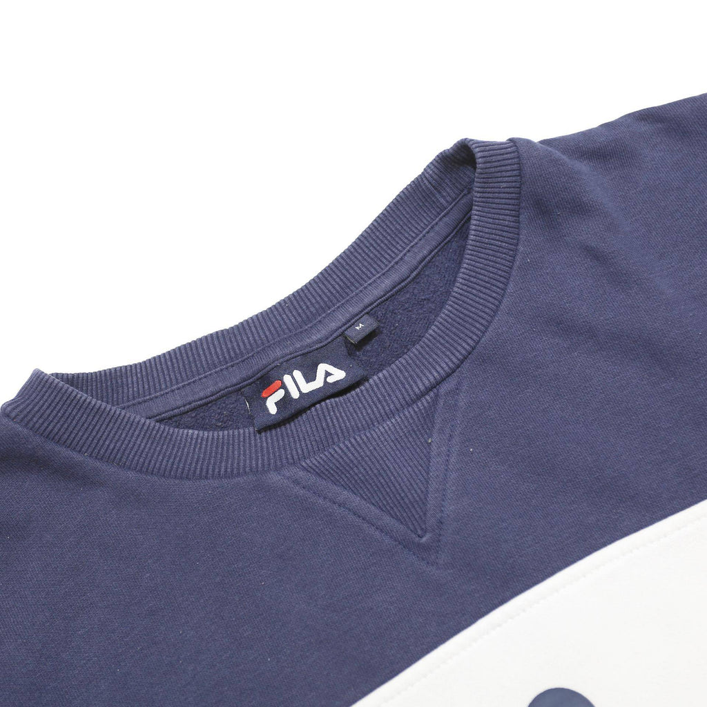 FILA Mens Navy Blue White & Red Logo Crew Neck M Sweater Pullover
