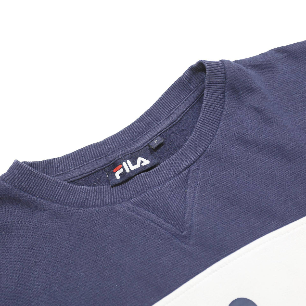 FILA Mens Navy Blue White & Red Logo Crew Neck M Sweater Pullover