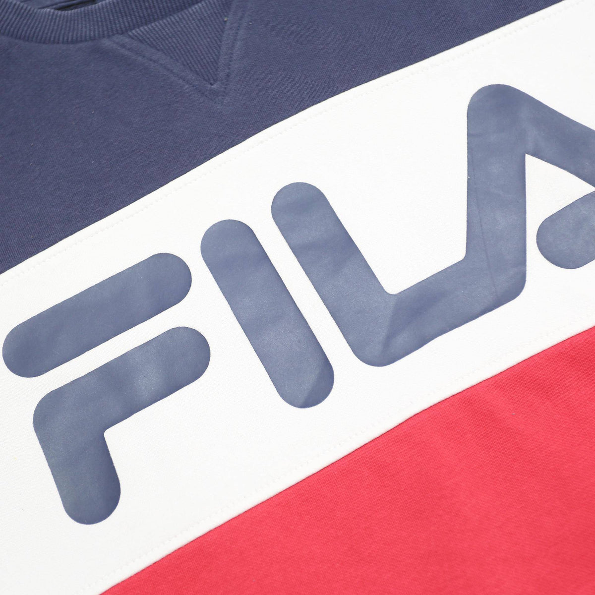 FILA Mens Navy Blue White & Red Logo Crew Neck M Sweater Pullover