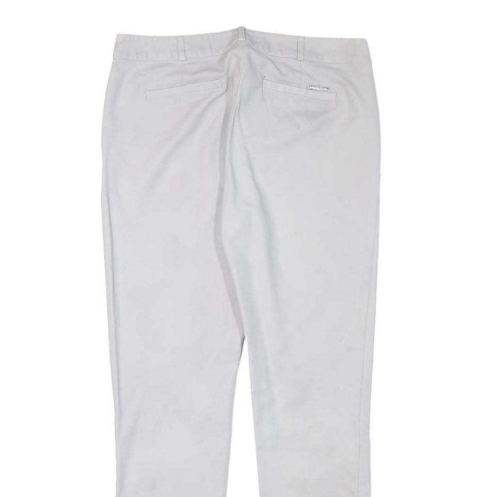 MICHAEL KORS Womens Slim White Cotton Blend Trouser W30 L28 Elegant Fit Zip