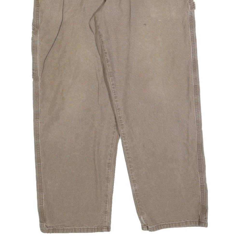 CARHARTT Mens Jeans Beige Regular Straight Denim W36 L30 Zip Cotton Blend