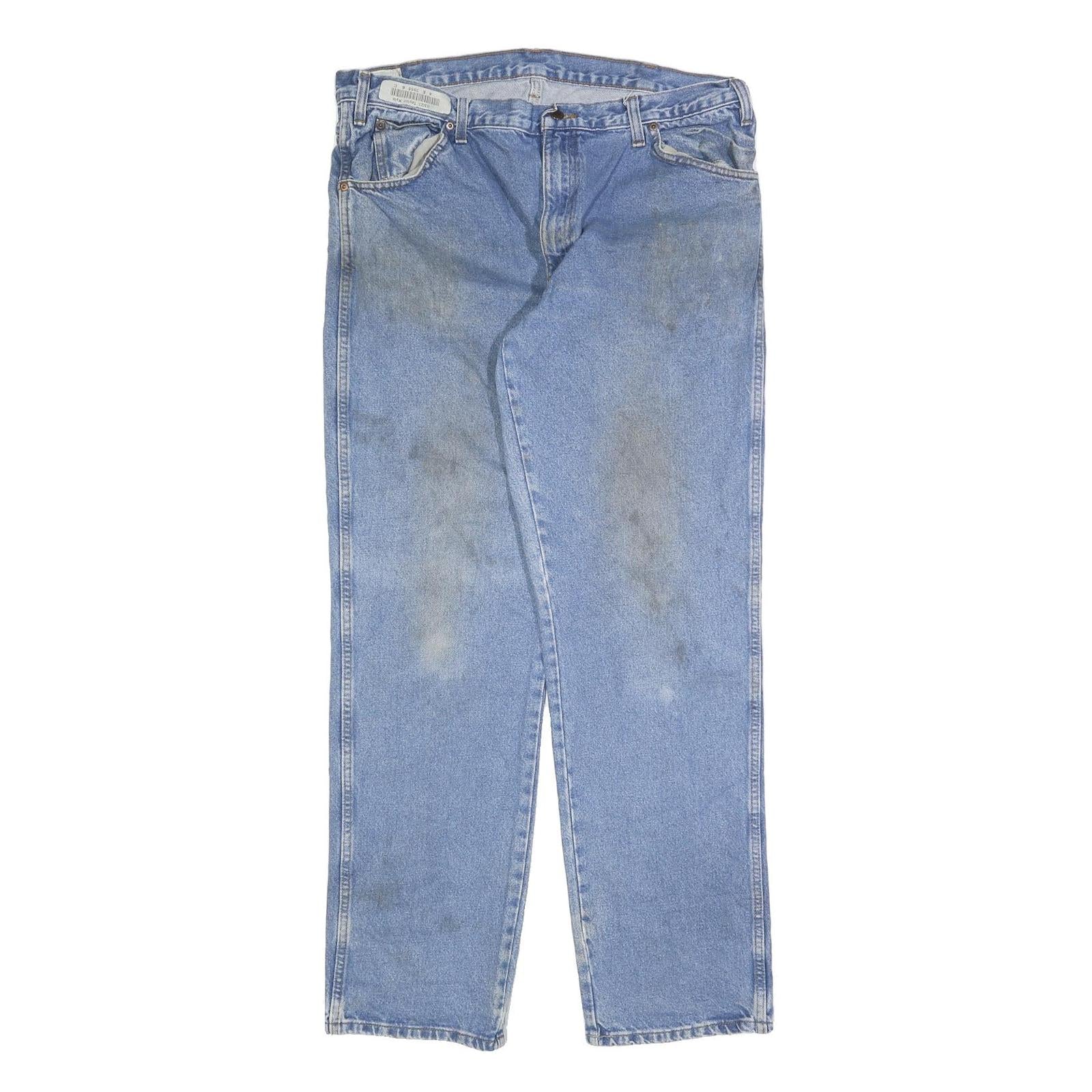 DICKIES Mens Relaxed Blue Denim Cotton Blend Jeans W38 L34 Classic Workwear Zip