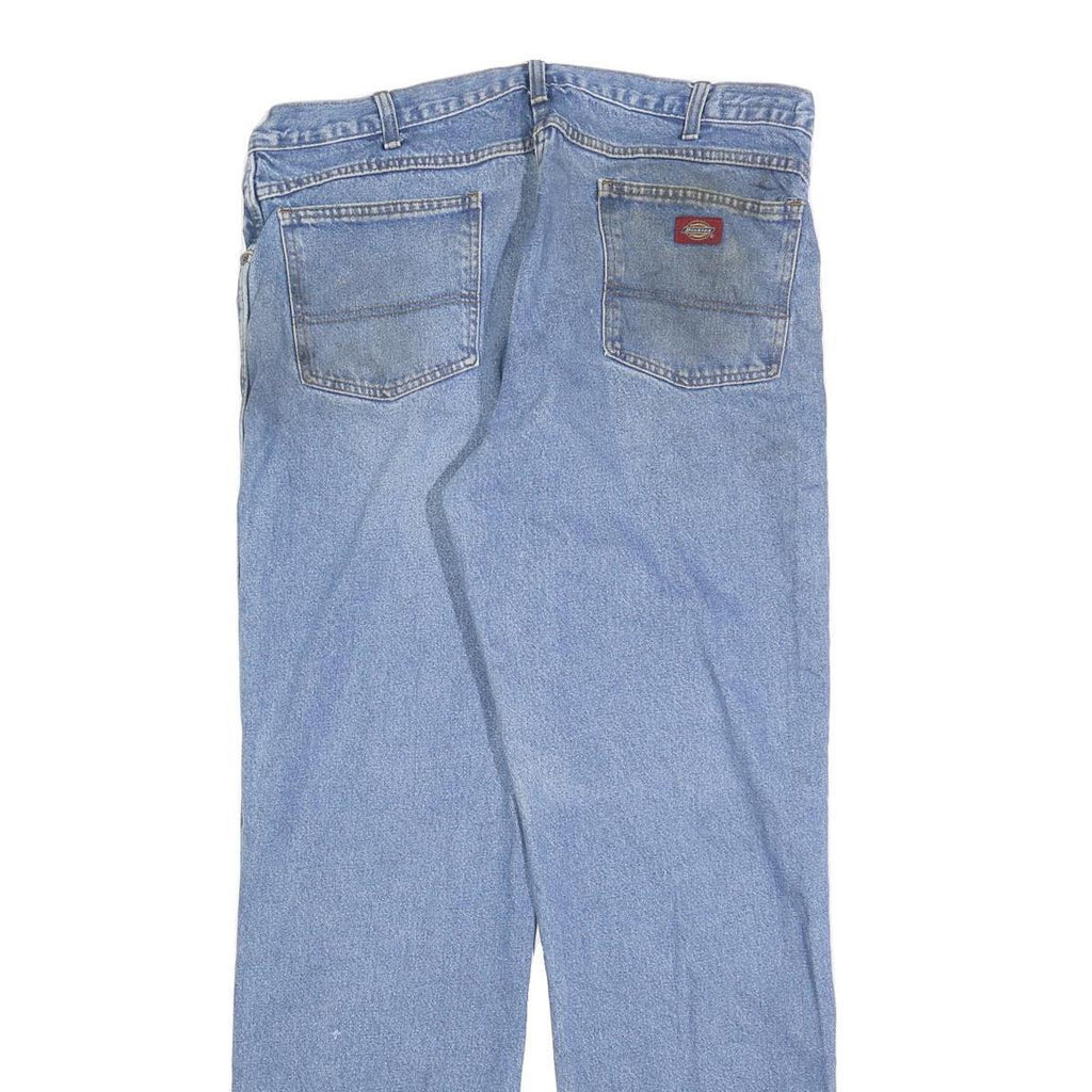 DICKIES Mens Relaxed Blue Denim Cotton Blend Jeans W38 L34 Classic Workwear Zip