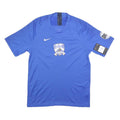 NIKE Mens Blue Soccer Excellence Crest M Short Sleeve V-Neck Sports T-Shirt