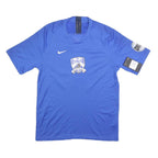 NIKE Mens Blue Soccer Excellence Crest M Short Sleeve V-Neck Sports T-Shirt