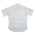 LEVI'S Mens Blue & Cream Check Shirt L Short Sleeve Button Collar Casual