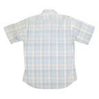 LEVI'S Mens Blue & Cream Check Shirt L Short Sleeve Button Collar Casual