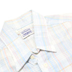 LEVI'S Mens Blue & Cream Check Shirt L Short Sleeve Button Collar Casual