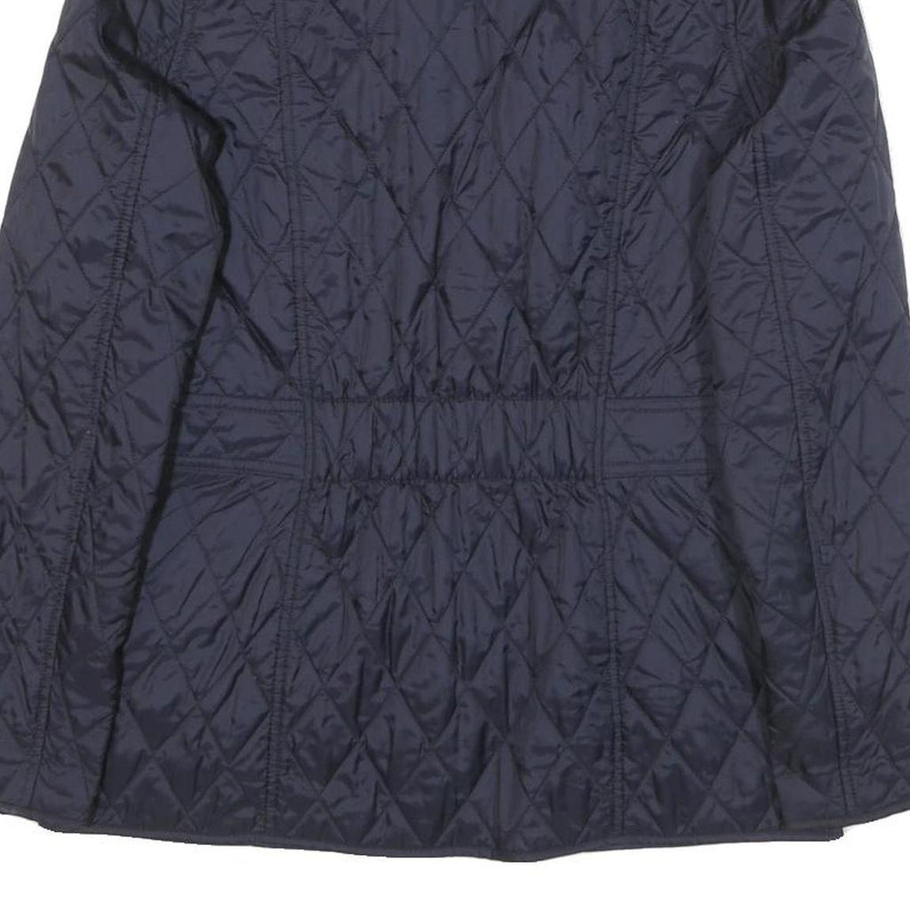 BARBOUR Womens Navy Quilted Jacket S Polyester Blend Button Closure Classic