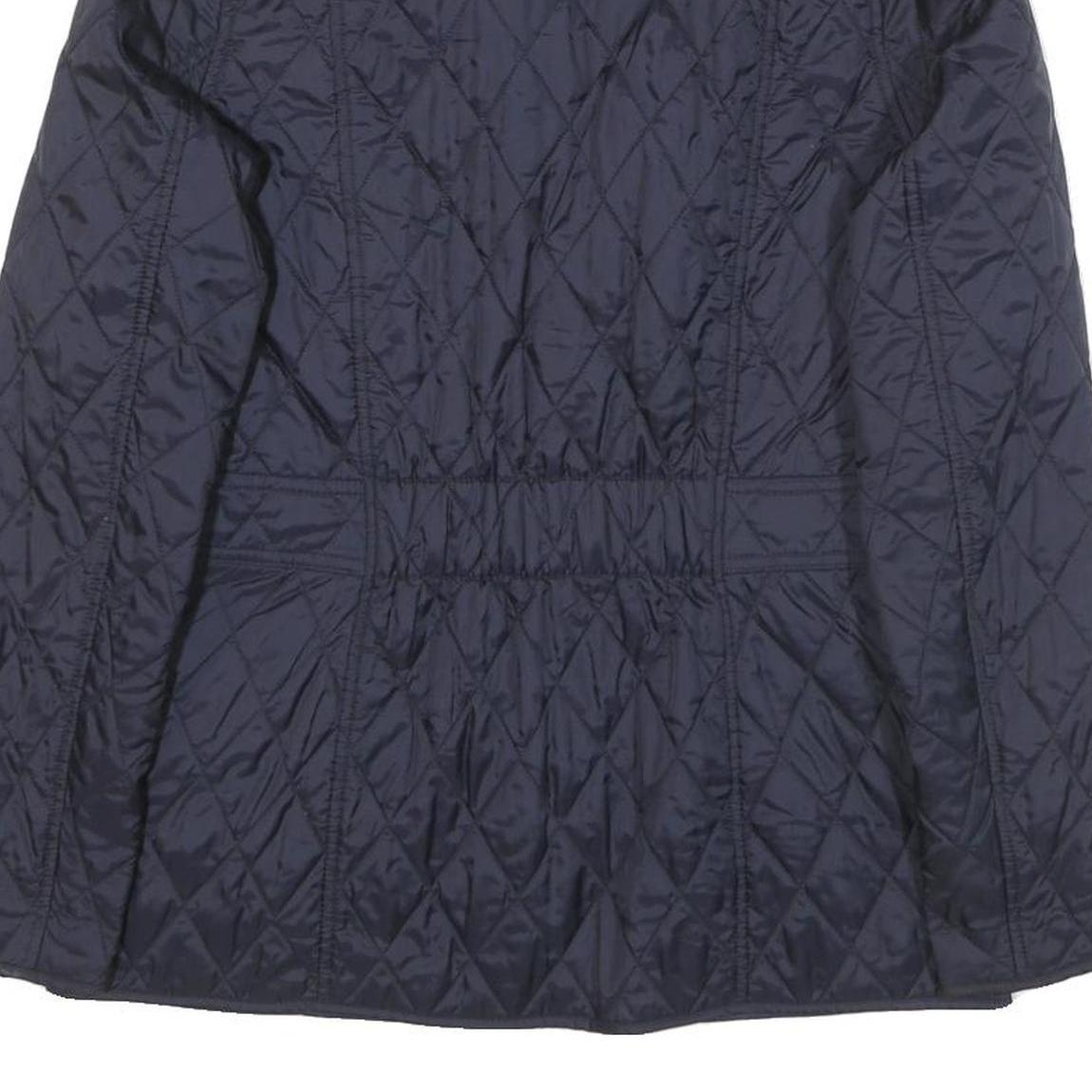 BARBOUR Womens Navy Quilted Jacket S Polyester Blend Button Closure Classic