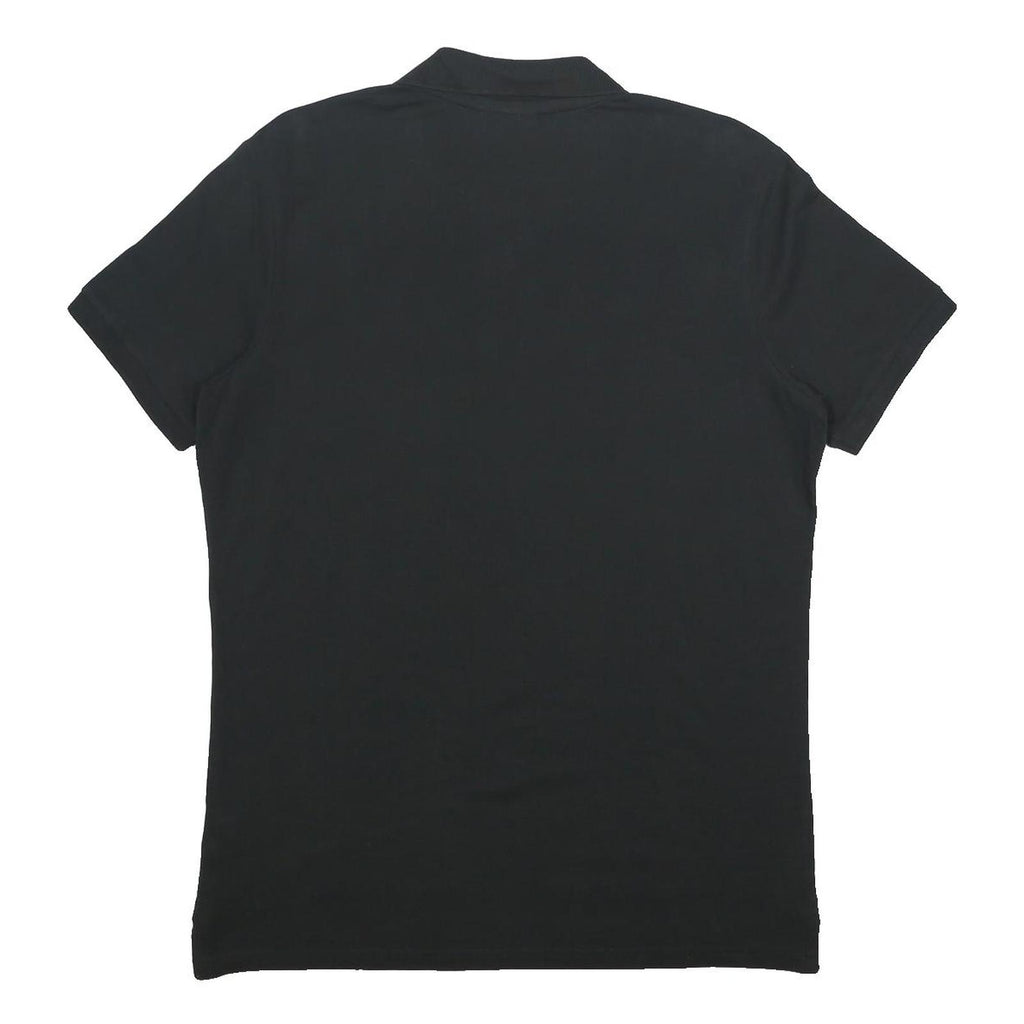DIADORA Mens Black Cotton Short Sleeve Polo Shirt XL Basic Casual