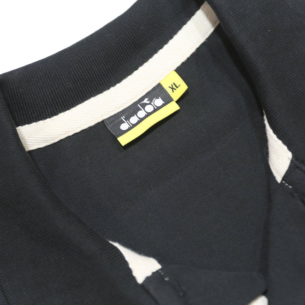 DIADORA Mens Black Cotton Short Sleeve Polo Shirt XL Basic Casual
