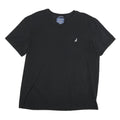 NAUTICA Mens Black V-Neck 2XL Classic Cotton Blend T-Shirt Logo Casual