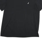 NAUTICA Mens Black V-Neck 2XL Classic Cotton Blend T-Shirt Logo Casual