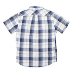 LEVI'S Mens Blue & Grey Check Shirt L Cotton Casual Button-Down Short Sleeve