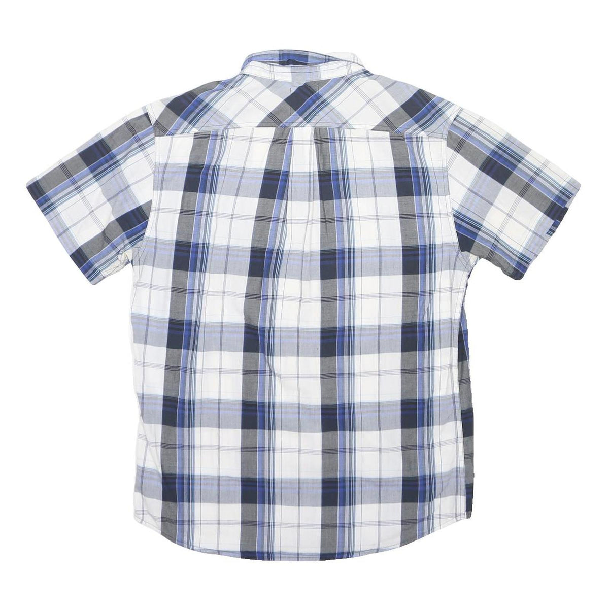 LEVI'S Mens Blue & Grey Check Shirt L Cotton Casual Button-Down Short Sleeve