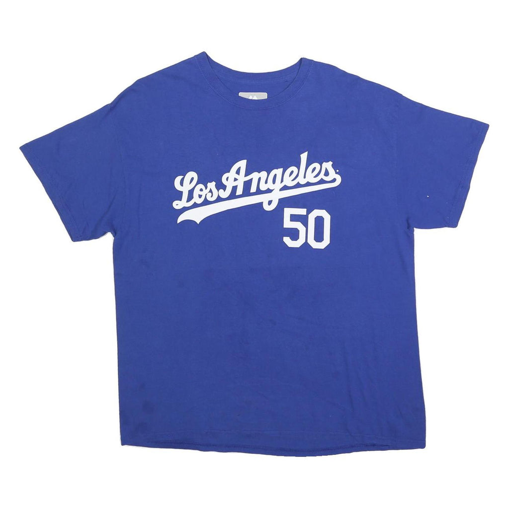 MAJESTIC Mens Blue Los Angeles Betts 50 Graphic T-Shirt XL Short Sleeve Crew