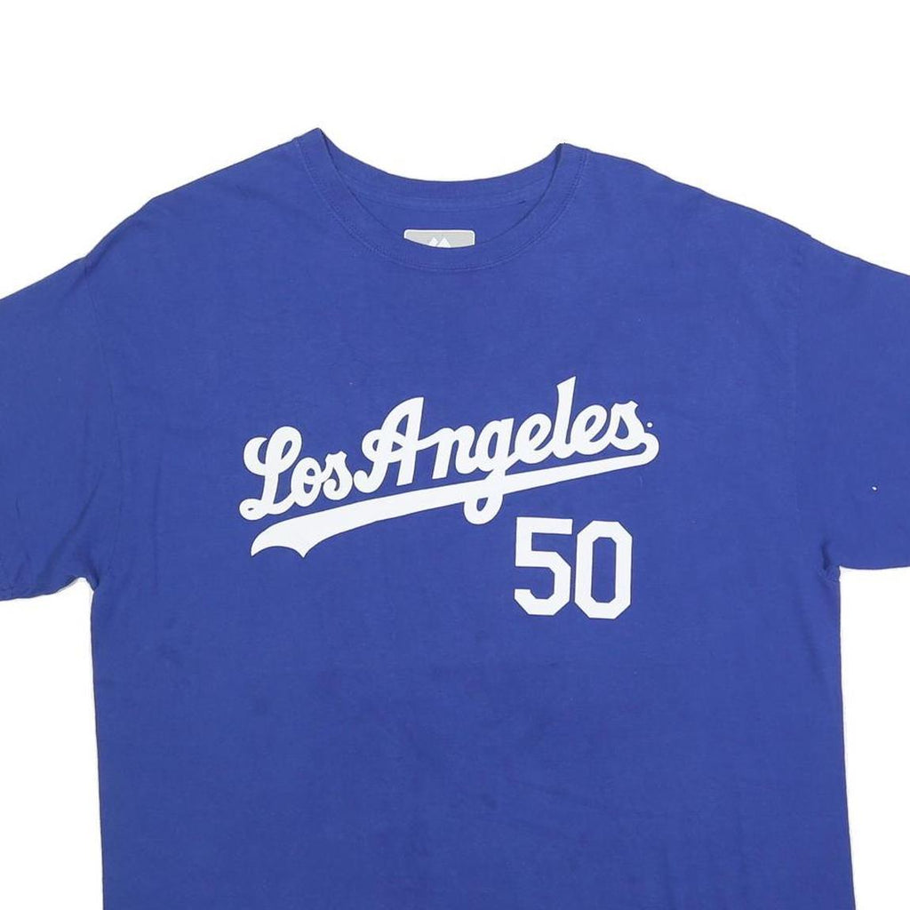 MAJESTIC Mens Blue Los Angeles Betts 50 Graphic T-Shirt XL Short Sleeve Crew
