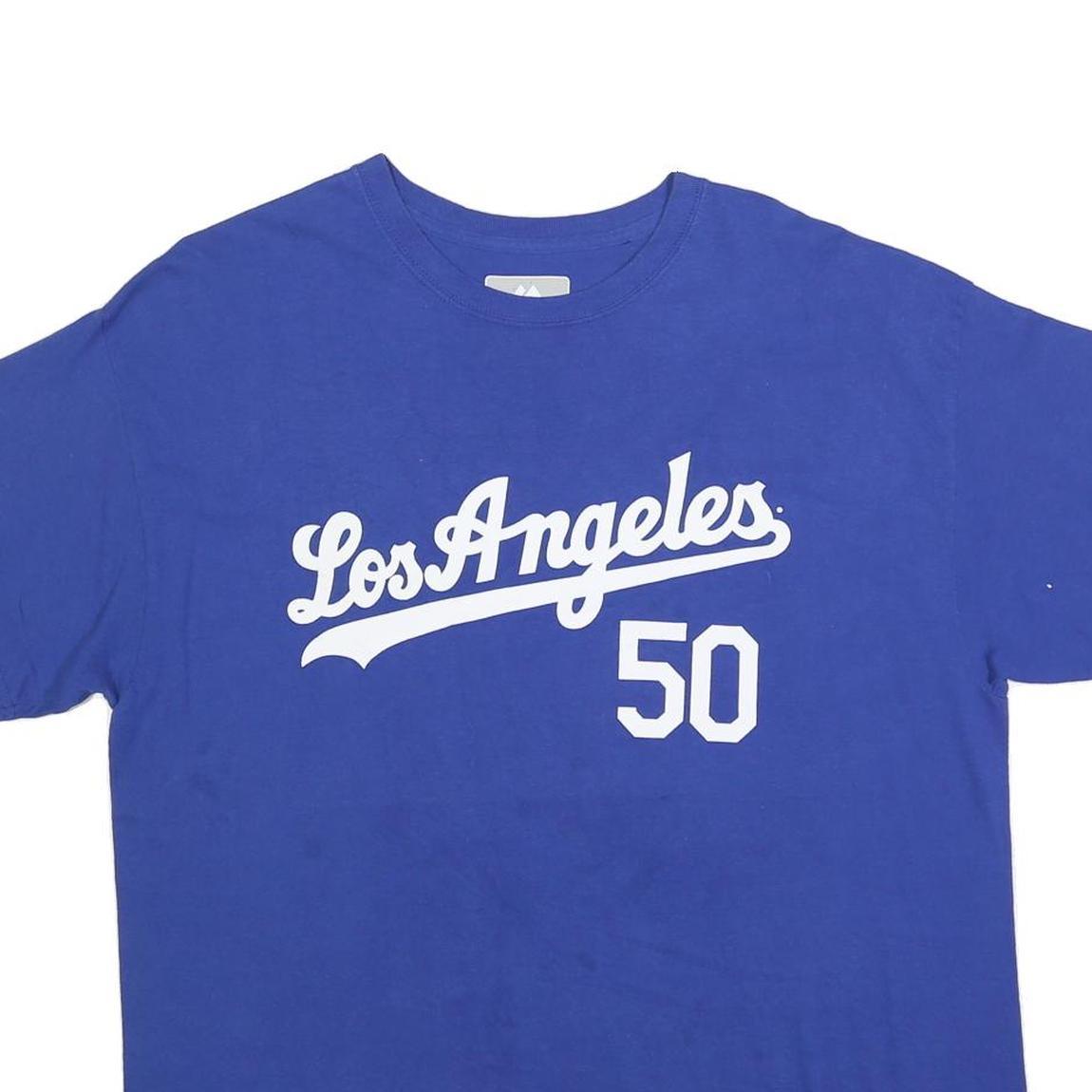 MAJESTIC Mens Blue Los Angeles Betts 50 Graphic T-Shirt XL Short Sleeve Crew
