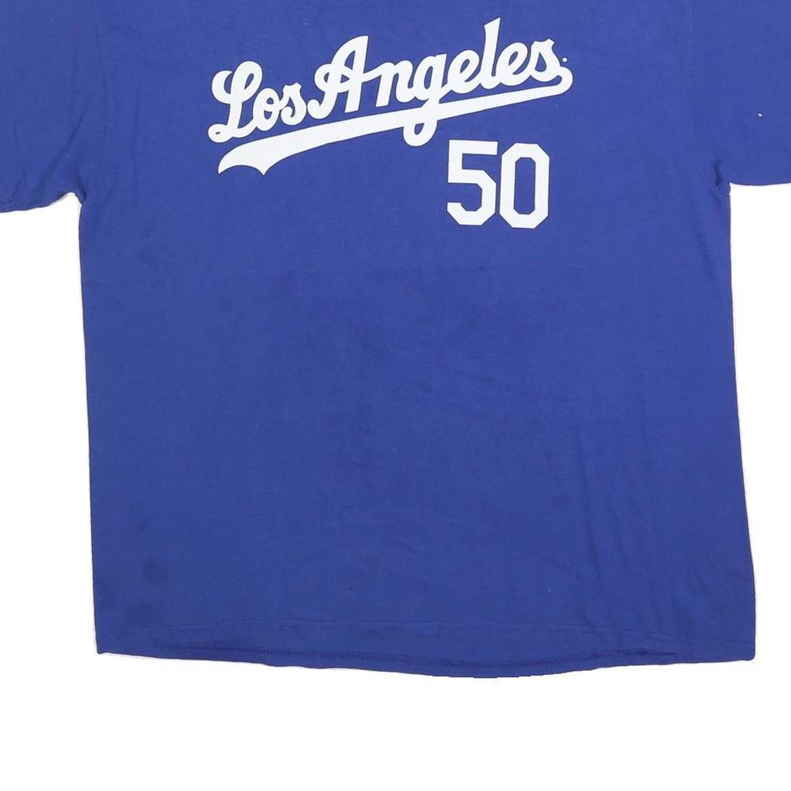 MAJESTIC Mens Blue Los Angeles Betts 50 Graphic T-Shirt XL Short Sleeve Crew