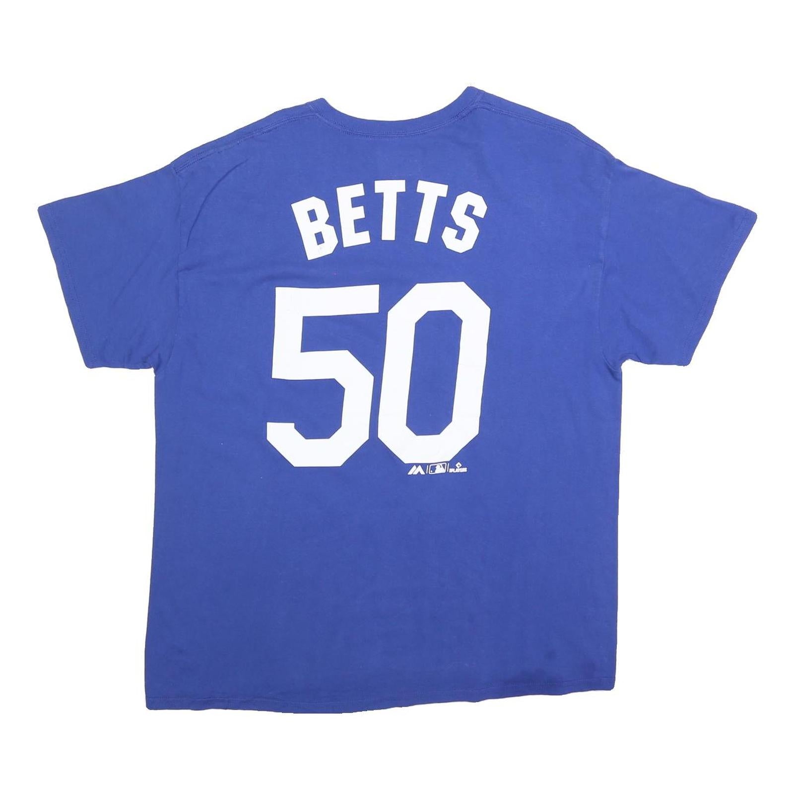 MAJESTIC Mens Blue Los Angeles Betts 50 Graphic T-Shirt XL Short Sleeve Crew