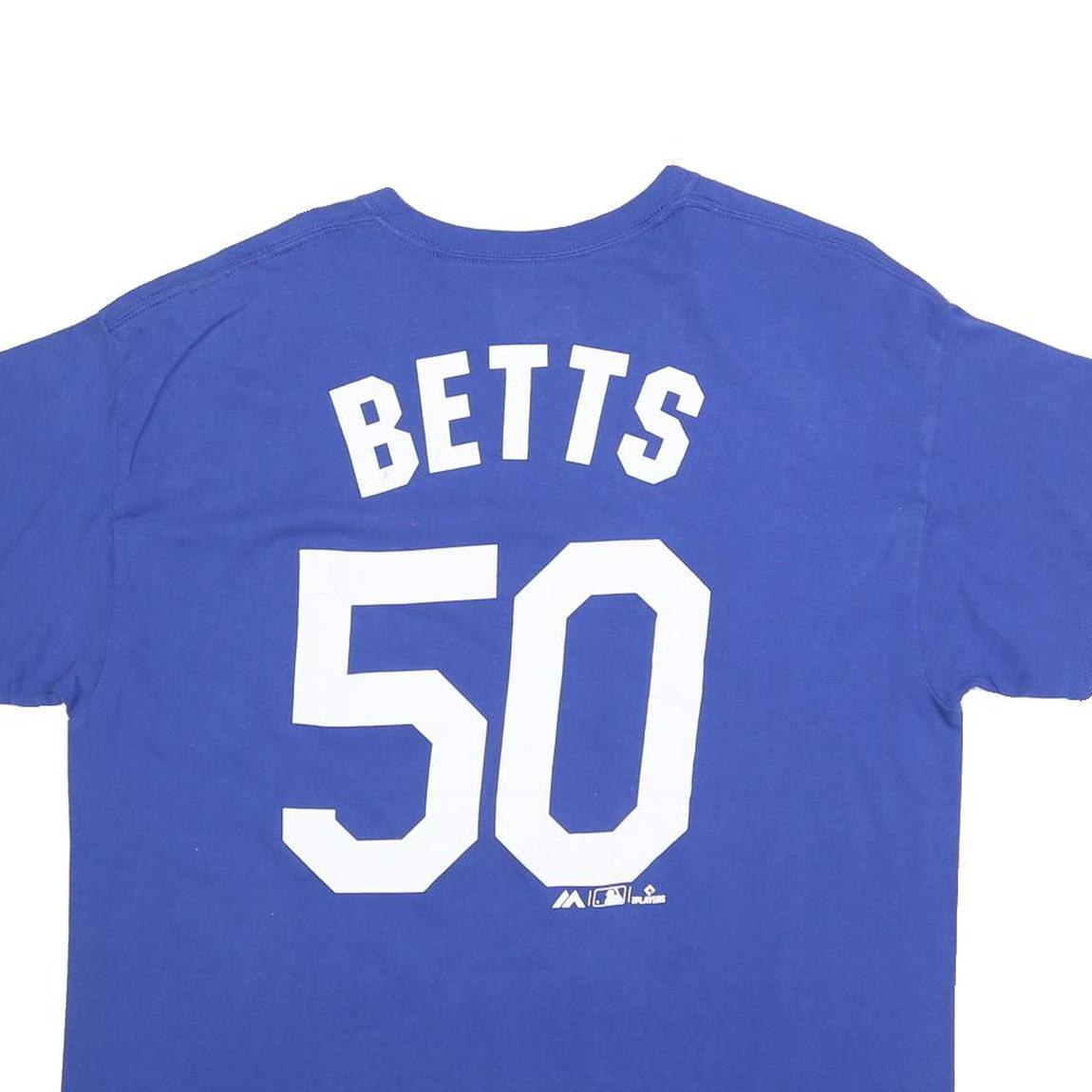 MAJESTIC Mens Blue Los Angeles Betts 50 Graphic T-Shirt XL Short Sleeve Crew